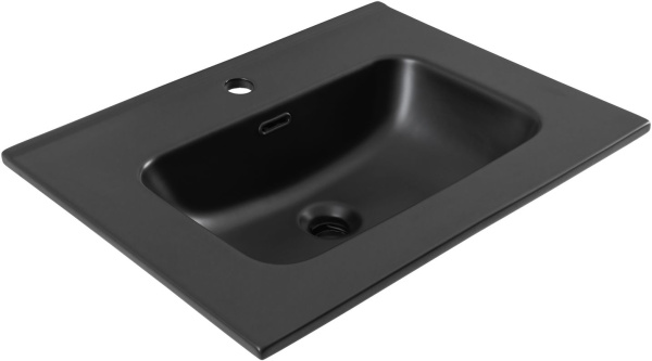 Раковина мебельная прямоугольная Aquanet Flat 00329253 керамика цвет черный матовый