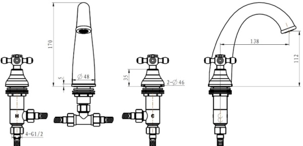 Смеситель для раковины Boheme Satin 297-ST 