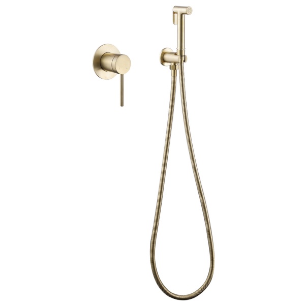 Гигиенический душ Abber Emotion AF8825G встраиваемый в стену матовое золото