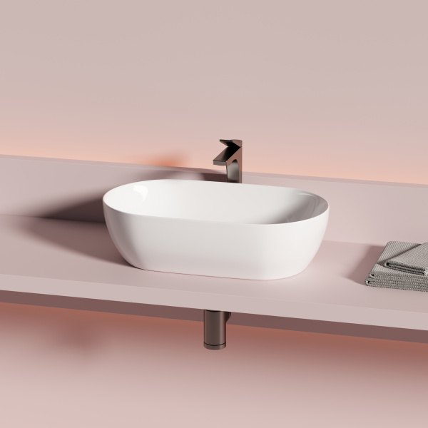 Раковина накладная овальная Ceramica Nova Twist CN12001 фарфор цвет белый