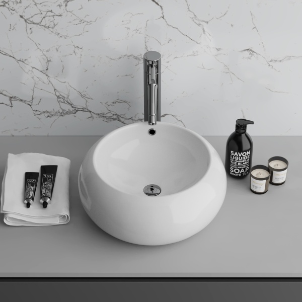 Раковина  круглая Grossman  GR-3010 фаянс цвет белый