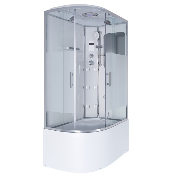 Душевая кабина с крышей Niagara Ultra NG-310-01R асимметричная  120x80 стекла прозрачные с узором, профиль хром