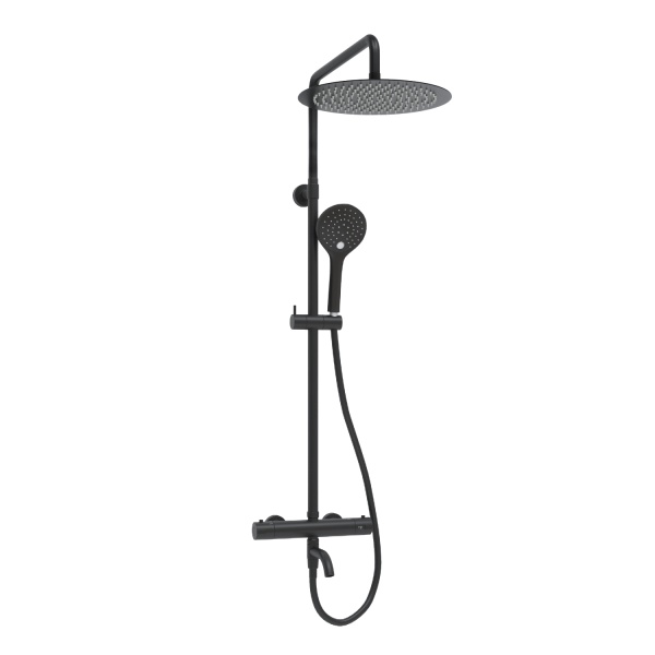 Душевая система со смесителем Wasserkraft  A288.160.078.BM Thermo монтаж настенная с термостатом черный