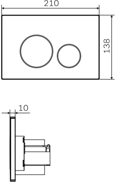 Кнопка смыва пневматическая Am.Pm Pro L I049038 цвет черный матовый