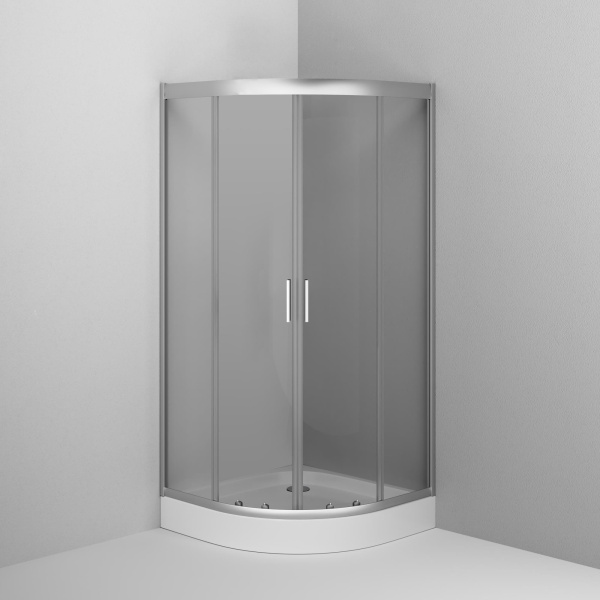 Душевой угол Am.Pm Gem W90G-401-090WT четверть круга  стекла прозрачные, профиль серебро