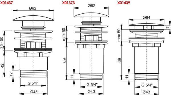 Донный клапан с переливом Ravak X01373 латунь хром