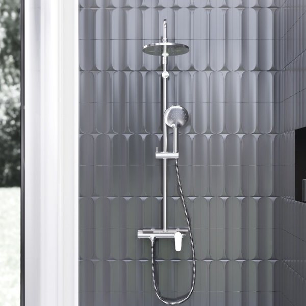 Душевая система со смесителем Damixa Jupiter 977780300 монтаж настенная без термостата черный матовый