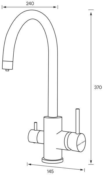 Смеситель для кухни Paulmark Essen Es213211-GM с подключением к фильтру воронёная сталь