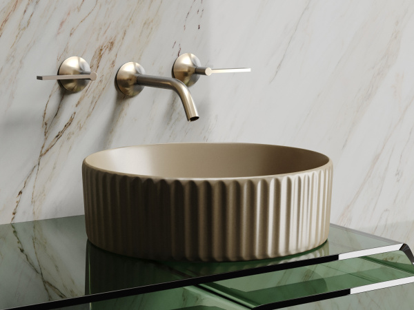 Раковина накладная круглая Ceramica Nova Element CN6057MC фарфор цвет бежевый матовый