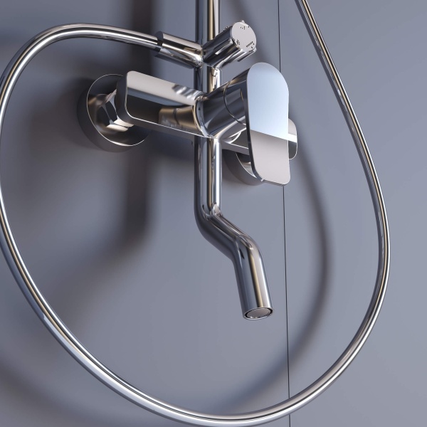 Душевая система со смесителем RGW Shower Panels 59140125-01 монтаж настенная без термостата хром