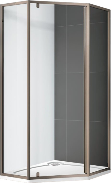 Душевой угол Cezares Eco ECO-O-P-1-90-C-Br пятиугольная  стекла прозрачные, профиль бронза