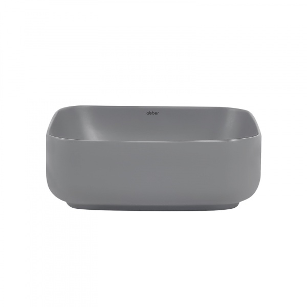 Раковина накладная квадратная  Abber Rechteck AC2211MG фаянс цвет серый матовый