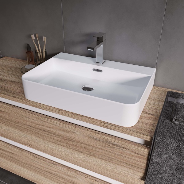 Раковина  прямоугольная Grossman  GR-3036 фаянс цвет белый