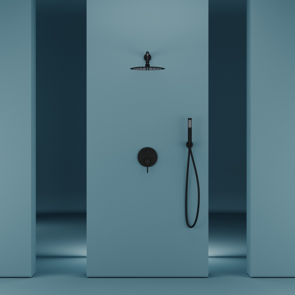 Душевая система со смесителем Sancos Select SC3003MB монтаж встраиваемая  в стену без термостата черный матовый