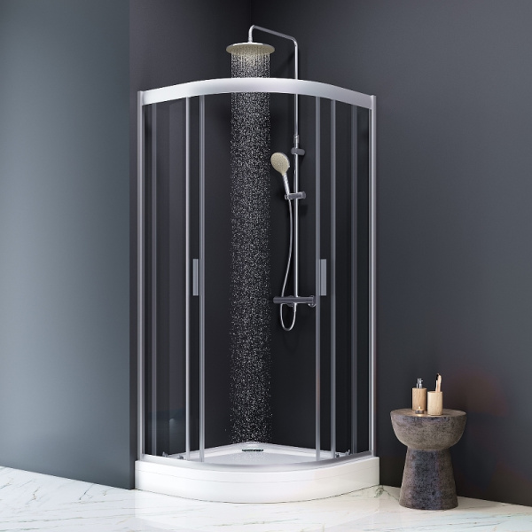 Душевой поддон низкий Am.Pm Gem W90T-401-090W четверть круга акрил 90x90 белый