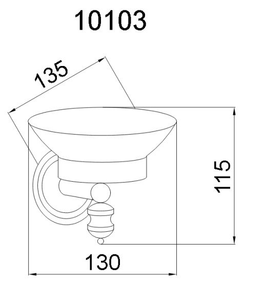 Мыльница Boheme Palazzo 10103 настенная цвет Gold