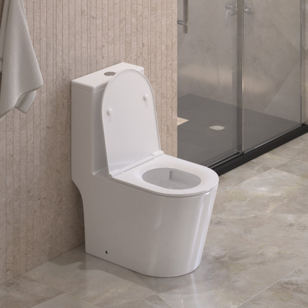 Унитаз напольный моноблок BelBagno Tre BB673CP-MN-TOR/SC Tornado фаянс белый