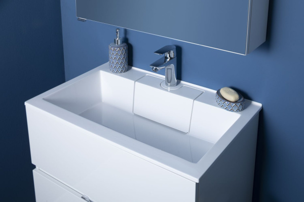 Раковина мебельная прямоугольная Aquanet Фортуна 00182523 литьевой мрамор цвет белый