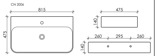 Раковина подвесная прямоугольная Ceramica Nova Aura CN2006 фарфор цвет белый