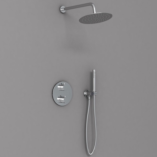 Душевая система со смесителем Vincea  VSFW-101TCH монтаж встраиваемая в стену с термостатом хром