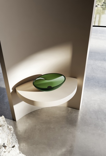 Раковина  овальная Abber Kristall AT2802Emerald полиэфирная смола цвет зеленый