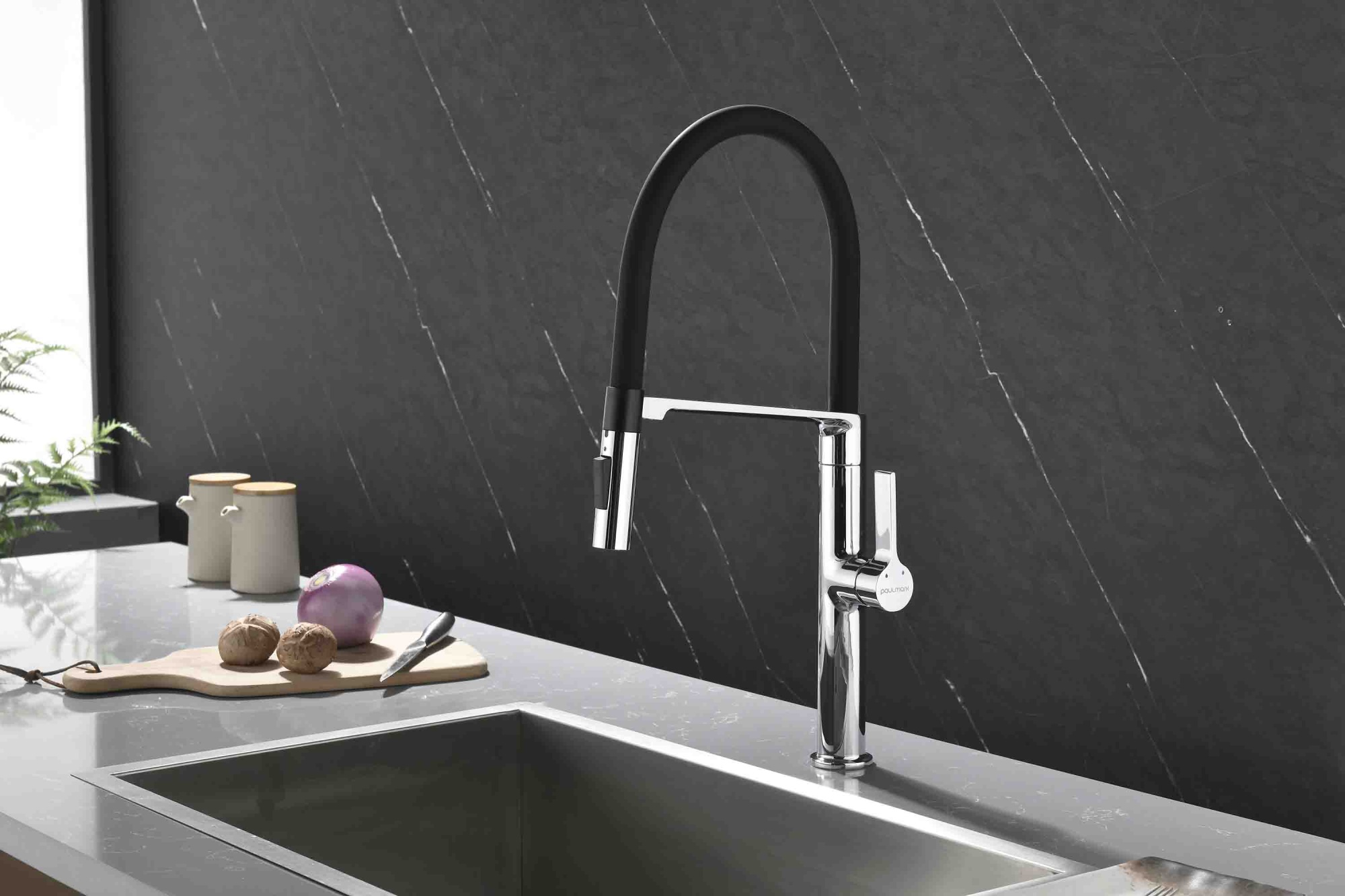 Смеситель для кухни Paulmark Barrel Ba214029-CR без подключения к фильтру хром