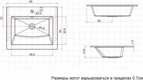 Раковина мебельная прямоугольная Aquanet Электра НФ-00008384 искусственный камень цвет белый