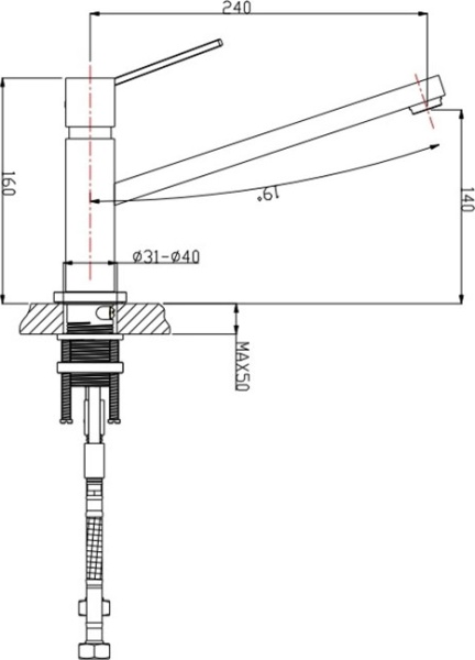 Смеситель для кухни Timo Tana 2593FNantique без подключения к фильтру бронза