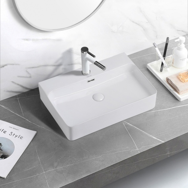 Раковина  прямоугольная Abber Rechteck AC2201 керамика цвет белый