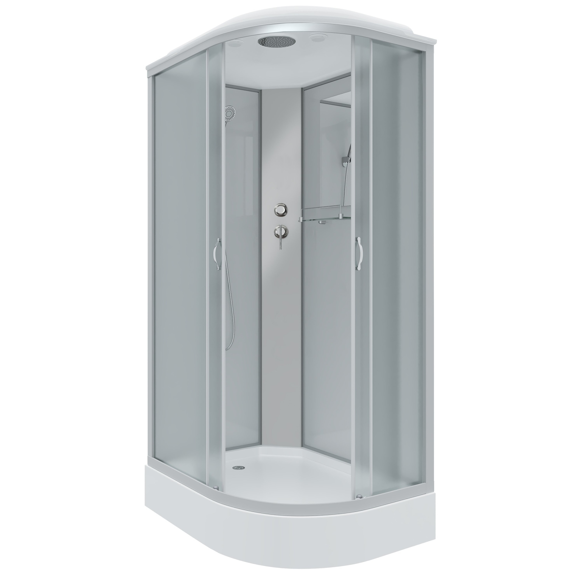 Душевая кабина с крышей Niagara Classic NG-3312-14L асимметричная  120x80 стекла матовые, профиль матовый хром