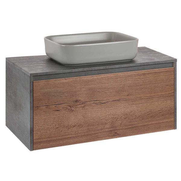 Тумба  подвесная Vincea Mesa VMC-2MS100TB 100 см  1 ящик+1 скрытый цвет T.Oak + Beton 