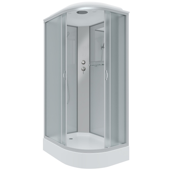 Душевая кабина с крышей Niagara Classic NG-3312-14L асимметричная  120x80 стекла матовые, профиль матовый хром