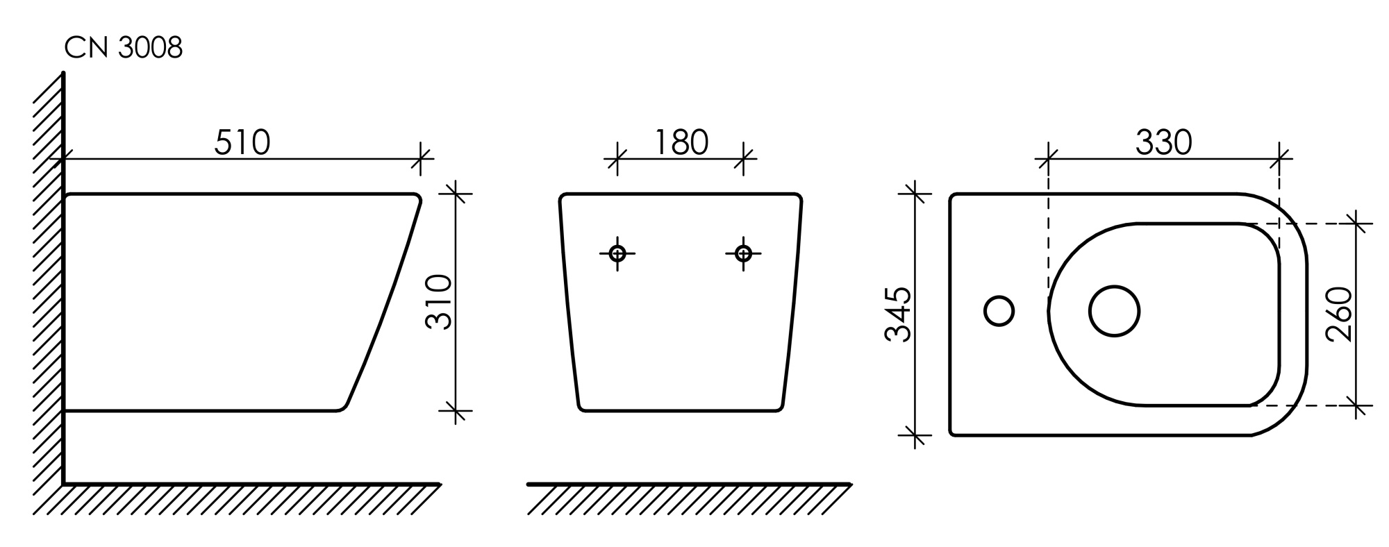 Биде подвесное Ceramica Nova Metric CN3008MB фарфор, цвет черный матовый