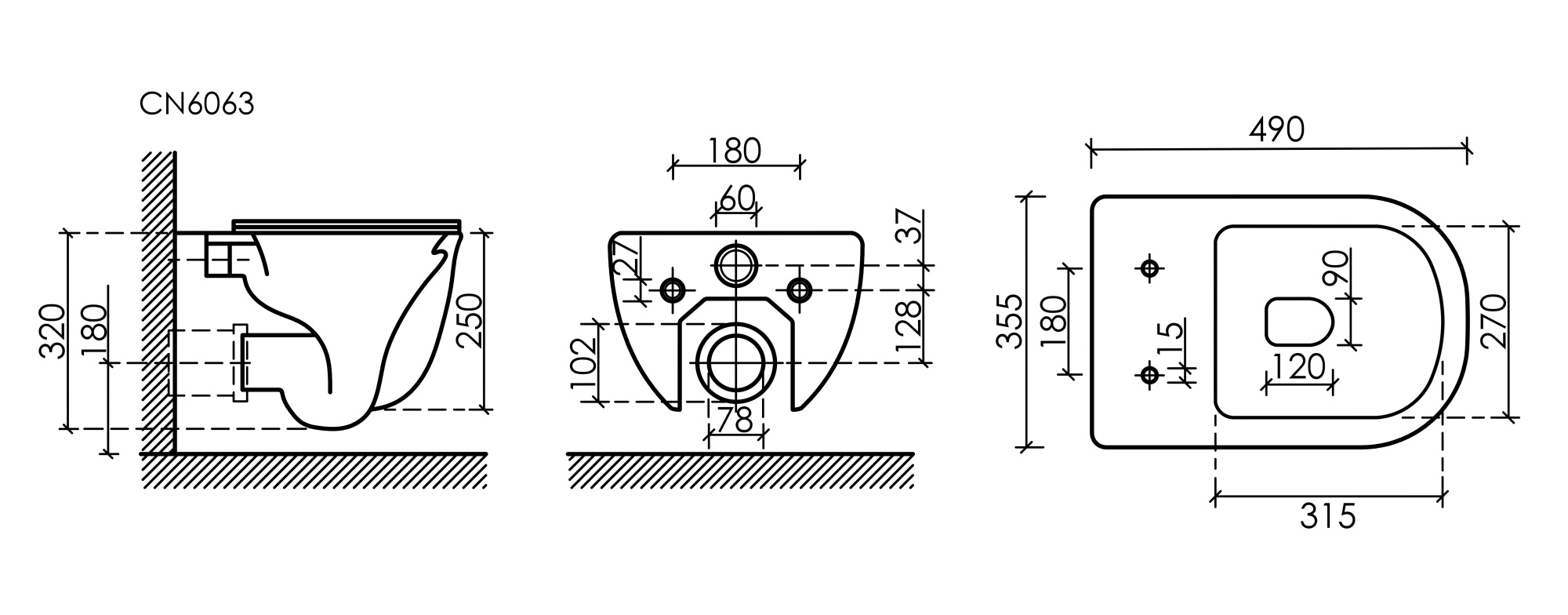 Унитаз подвесной Ceramica Nova Modena CN6063MC Rimless фарфор бежевый матовый