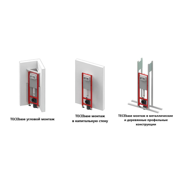 Инсталляция для подвесного унитаза TECE Base 9400440 механическая