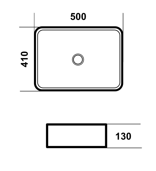 Раковина  прямоугольная Grossman Falcon GR-3052 фаянс цвет белый