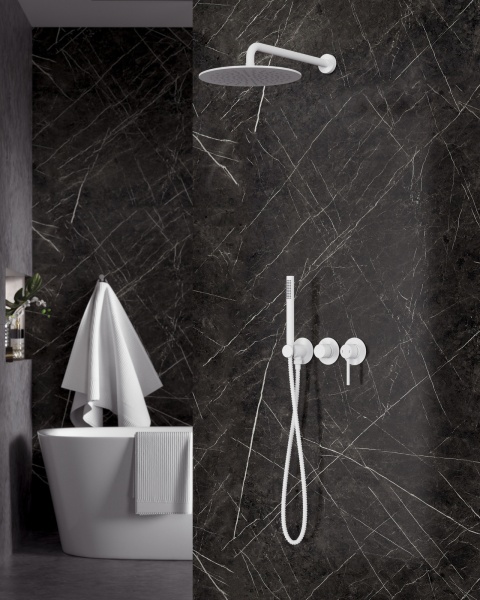 Душевая система со смесителем Timo Saona SX-2349/16SM монтаж встраиваемая в стену без термостата белый