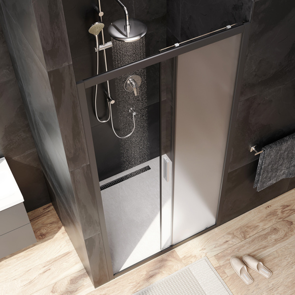 Душевая дверь Am.Pm Gem W90G-100-1-195BM 100 см стекла матовые прозрачные, профиль черный