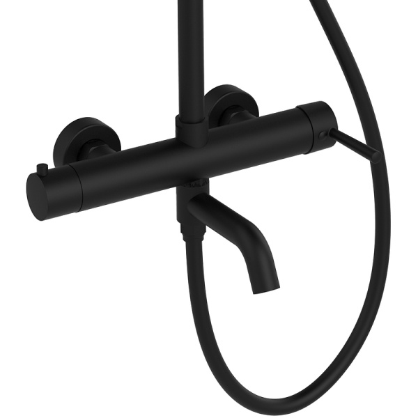 Душевая система со смесителем Raiber Graceful RPB-006 монтаж настенная без термостата черный матовый