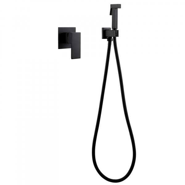 Гигиенический душ Abber Daheim AF8225B встраиваемый в стену черный матовый