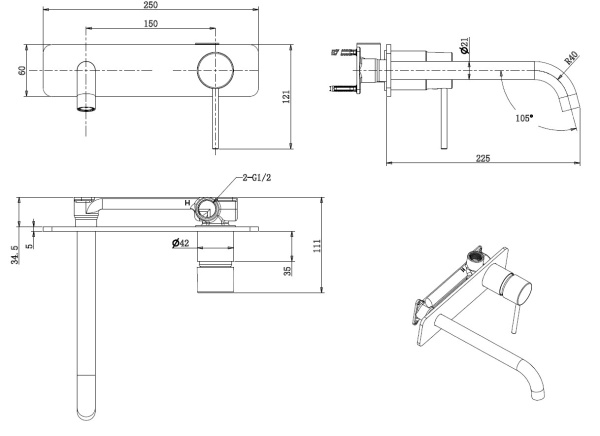 Смеситель для раковины Allen Brau Glority 5.51004-00 хром