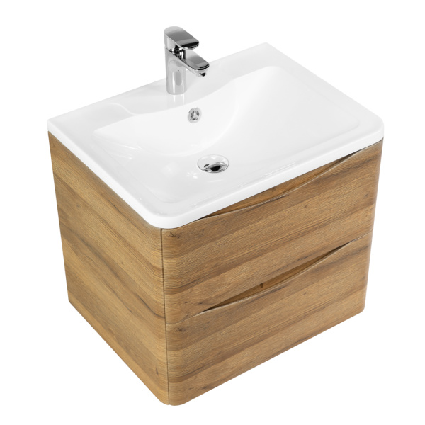 Тумба под раковину подвесная BelBagno Acqua ACQUA-600-2C-SO-RR 60 см  2 ящика цвет Rovere Rustico 