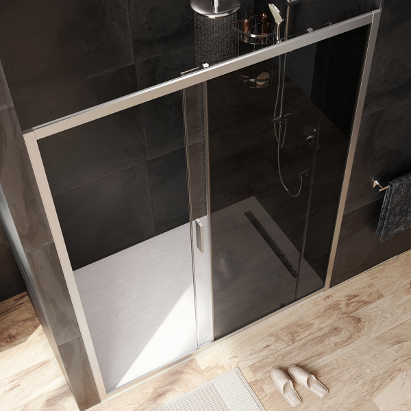 Душевая дверь Am.Pm Gem W90G-150-1-195MG 150 см стекла тонированные прозрачные, профиль хром