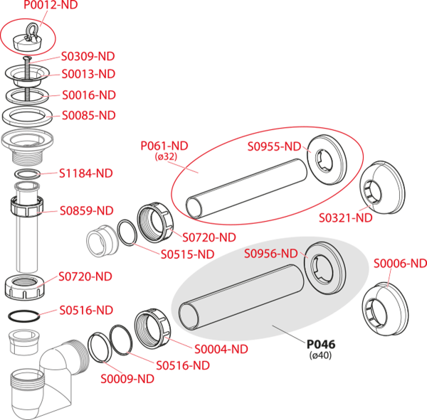 Сифон для  биде Alcaplast A45F-DN32 пластик белый