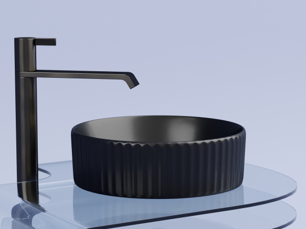 Раковина накладная круглая Ceramica Nova Element CN6057MB фарфор цвет черный матовый