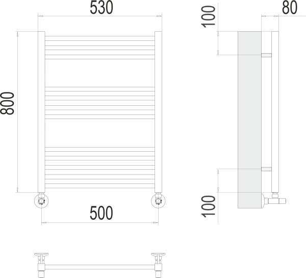 Полотенцесушитель водяной Terminus Сицилия П12  50x80 4670078530790 хром