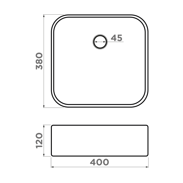 Раковина накладная квадратная  Omoikiri June 4972075 керамика цвет голубой