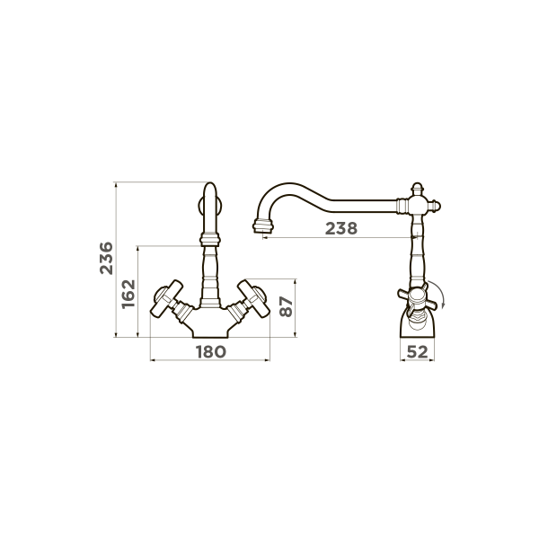 Смеситель для кухни Omoikiri Tokigawa 4994256 без подключения к фильтру хром