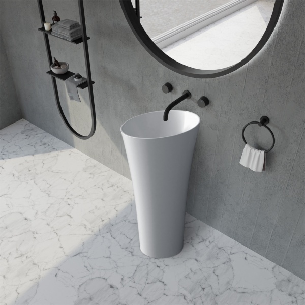 Раковина  круглая Abber STEIN AS2509-H искусственный камень цвет белый матовый