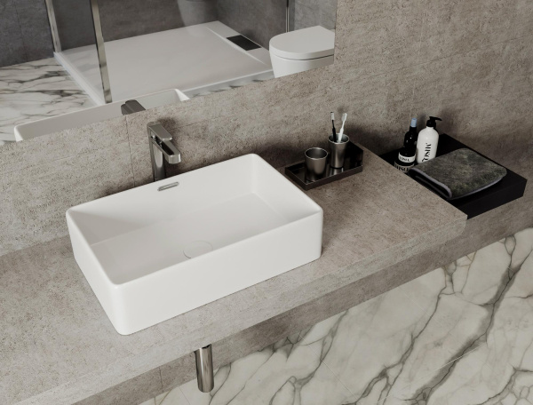 Раковина накладная прямоугольная Allen Brau Fantasy 4.11003.20 керамика цвет белый